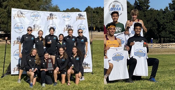 The Crush women (left) brought home a third-place trophy while sophomore Mohamed Saleh (right) earned all-region honors with his seventh-place finish at the Northern California Championships.